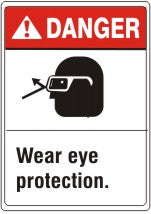 ANSI Z535 Danger Wear Eye Protection Signs | AN-38