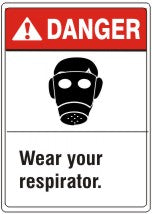 ANSI Z535 Danger Wear Your Respirator Signs | AN-39