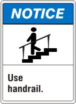 ANSI Z535 Notice Use Handrail Signs | AN-44