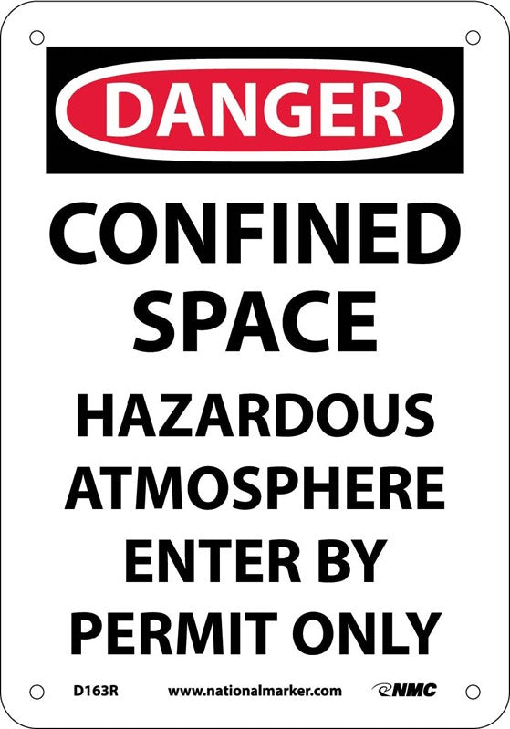 DANGER, CONFINED SPACE HAZARDOUS ATMOSPHERE. . ., 14X10, RIGID PLASTIC