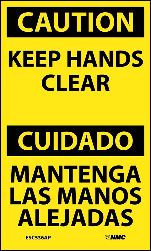 Caution Keep Hands Clear English/Spanish 5
