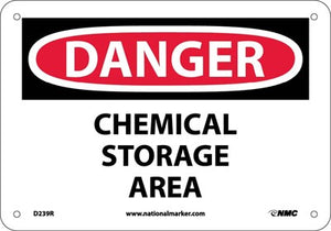 DANGER, CHEMICAL STORAGE AREA, 10X14, PS VINYL