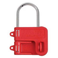 2.25X 3 STEEL HASP WITH RED PLASTIC HANDLE 2.8X4.3X1