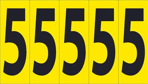 NUMBER CARD, 4" 5 (5 NUMBERS/CARD), PS CLOTH