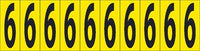NUMBER CARD, 1" 6 (10 NUMBERS/CARD), PS CLOTH