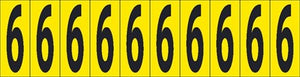 NUMBER CARD, 1" 6 (10 NUMBERS/CARD), PS CLOTH