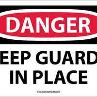 DANGER, KEEP GUARDS IN PLACE, 10X14, RIGID PLASTIC