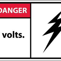 DANGER, 480 VOLTS, 3X5, PS VINYL, 5/PK