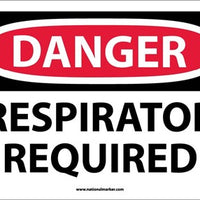 DANGER, RESPIRATOR REQUIRED, 10X14, .040 ALUM