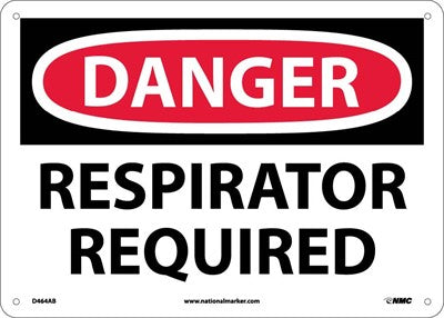 DANGER, RESPIRATOR REQUIRED, 7X10, PS VINYL