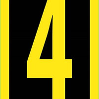 NUMBER, 4, 1.5 HIGH VISIBILITY YELLOW BLACK, PS VINYL