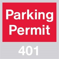 PARKING PERMIT, WINDSHIELD, RED, 401-500