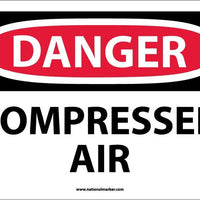 DANGER, COMPRESSED AIR, 10X14, RIGID PLASTIC