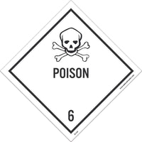DOT SHIPPING LABEL, POISON 6, 4X4, PS VINYL, 500/ROLL
