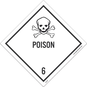 DOT SHIPPING LABEL, POISON 6, 4X4, PS VINYL, 500/ROLL
