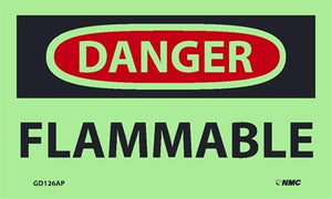 DANGER, FLAMMABLE, 3X5, PS VINYLGLOW, 5/PK