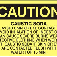 Caution Caustic Soda Avoid Skin Or Eye Contact Avoid Inhalation Or Injestion Can Cause Severe Burns Wear Protective Clothing When Working With Caustic Soda If Skin Or Eyes Are Contacted Flush With Water For 15 Min. Signs | C-0804