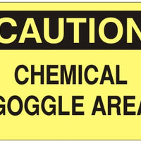 Caution Chemical Goggle Area Signs | C-0809