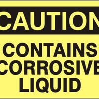 Caution Contains Corrosive Liquid Signs | C-0832