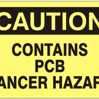 Caution Contains PCB Cancer Hazard Signs | C-0835