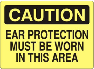 Caution Ear Protection Must Be Worn In This Area Signs | C-1604