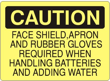 Caution Face Shield Apron and Rubber Gloves Required Signs | C-2607 ...