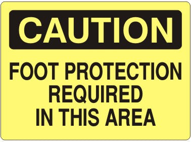Caution Foot Protection Required In This Area Signs | C-2613