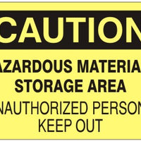 Caution Hazardous Materials Storage Area Unauthorized Persons Keep Out Signs | C-3712