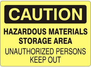 Caution Hazardous Materials Storage Area Unauthorized Persons Keep Out Signs | C-3712