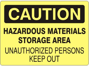 Caution Hazardous Materials Storage Area Unauthorized Persons Keep Out Signs | C-3712