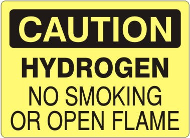 Caution Hydrogen No Smoking Or Open Flame Signs | C-3726