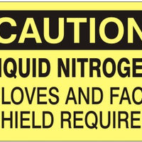 Caution Liquid Nitrogen Gloves And Face Shield Required Signs | C-4509