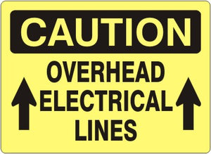 Caution Overhead Electrical Lines Signs | C-5708