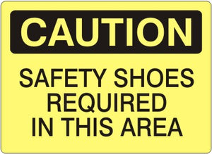 Caution Safety Shoes Required In This Area Signs | C-7105