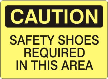 Caution Safety Shoes Required In This Area Signs | C-7105