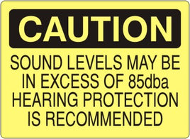 Caution Sound Levels May Be In Excess Of 85dba Hearing Protection Is Recommended Signs | C-7116