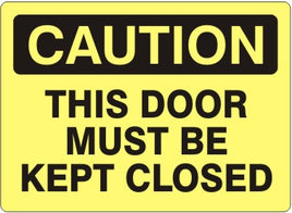Caution This Door Must Be Kept Closed Signs | C-8106