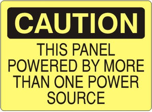 Caution This Panel Powered By More Than One Power Source Signs | C-8113