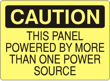 Caution This Panel Powered By More Than One Power Source Signs | C-8113
