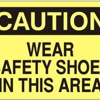 Caution Wear Safety Shoes In This Area Signs | C-9219