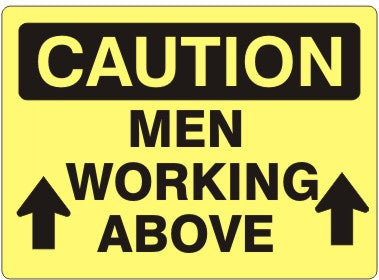 Caution Workers Working Above Signs | C-9612