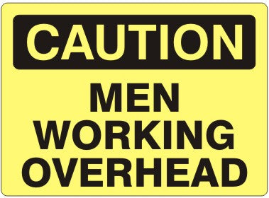 Caution Workers Working Overhead Signs | C-9613