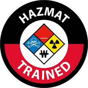 HARD HAT EMBLEM, HAZMAT TRAINED, 2" DIA, PS VINYL