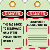 Equipment Locked Out By Includes Glow Lockout Tags | LOTAG1
