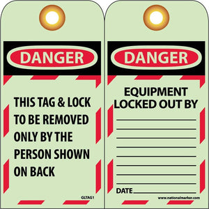 Equipment Locked Out By Includes Glow Lockout Tags | LOTAG1