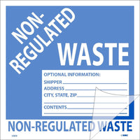 SELF-LAMINATING LABELS, NON-REGULATED WASTE, 6X6, PS VINYL, 5/PK