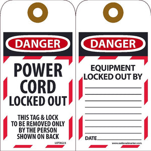 Danger Power Cord Locked Out | LOTAG23