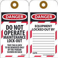 Danger Do Not Operate Maintenance Lock-Out Lockout Tags | LOTAG33