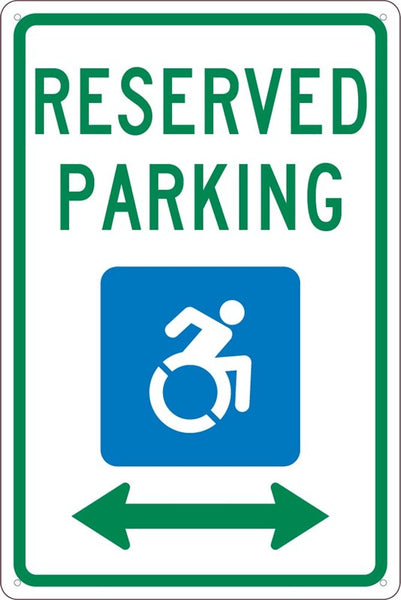 RESERVED PARKING HANDICAPPED,18X12, .040 ALUM SIGN