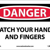 DANGER, WATCH YOUR HANDS AND FINGERS, 10X14, RIGID PLASTIC